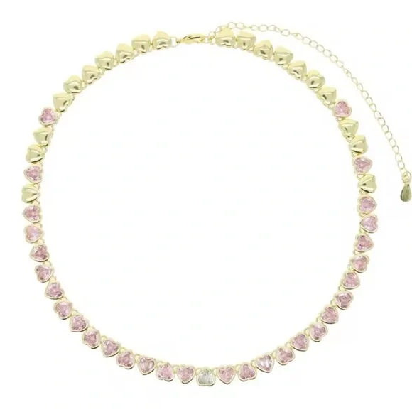 NWOT ICED HOT BLING PINK STONE NECKLACE - Picture 1 of 2